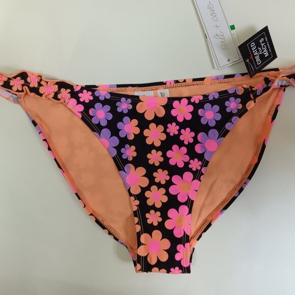 Salt Cove Juniors Foil Print Ruffle-Tri Multi L - Picture 2 of 5